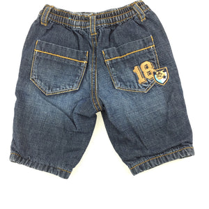 Boys The Children's Place, cotton lined denim jeans, elasticated, GUC, size 000