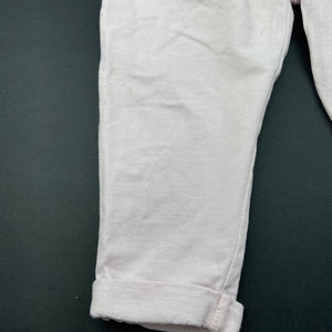 Girls Carter's, pink cotton pants / bottoms, elasticated, FUC, size 1,  