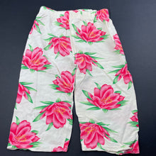 Load image into Gallery viewer, Girls lightweight, floral pants, elasticated, Inside leg: 21cm, GUC, size 1-2,  