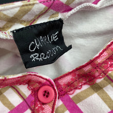 Load image into Gallery viewer, Girls Charlie Brown, checked stretchy long sleeve top, GUC, size 8,  
