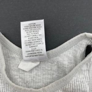 unisex Target, grey ribbed cotton singlet top, GUC, size 0000,  