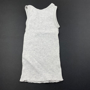 unisex Target, grey ribbed cotton singlet top, GUC, size 0000,  