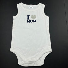 Load image into Gallery viewer, unisex Target, white cotton singletsuit / romper, mum, EUC, size 00,  