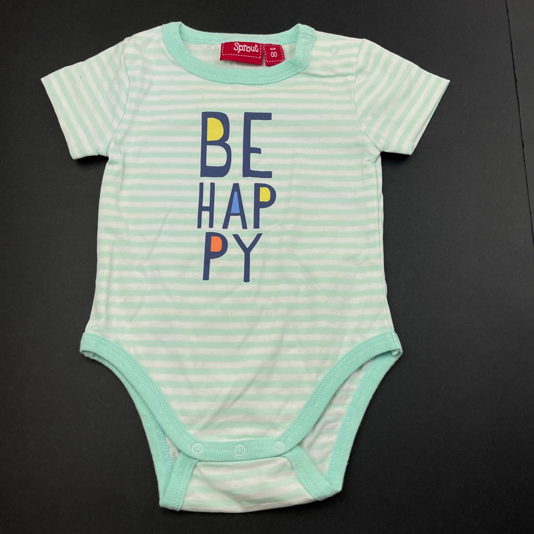 unisex Sprout, striped bodysuit / romper, EUC, size 00,  