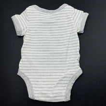Load image into Gallery viewer, unisex 4 Baby, striped stretchy bodysuit / romper, EUC, size 0000,  