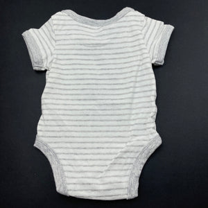 unisex 4 Baby, striped stretchy bodysuit / romper, EUC, size 0000,  