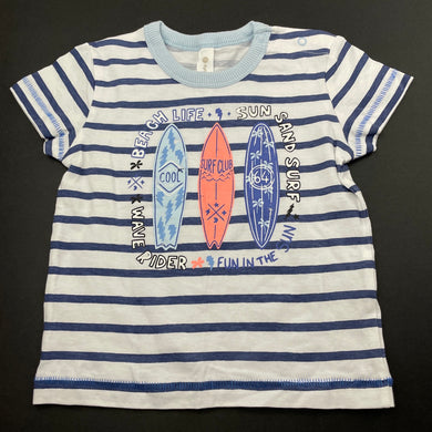 Boys Dymples, striped cotton t-shirt / top, surf, EUC, size 00,  