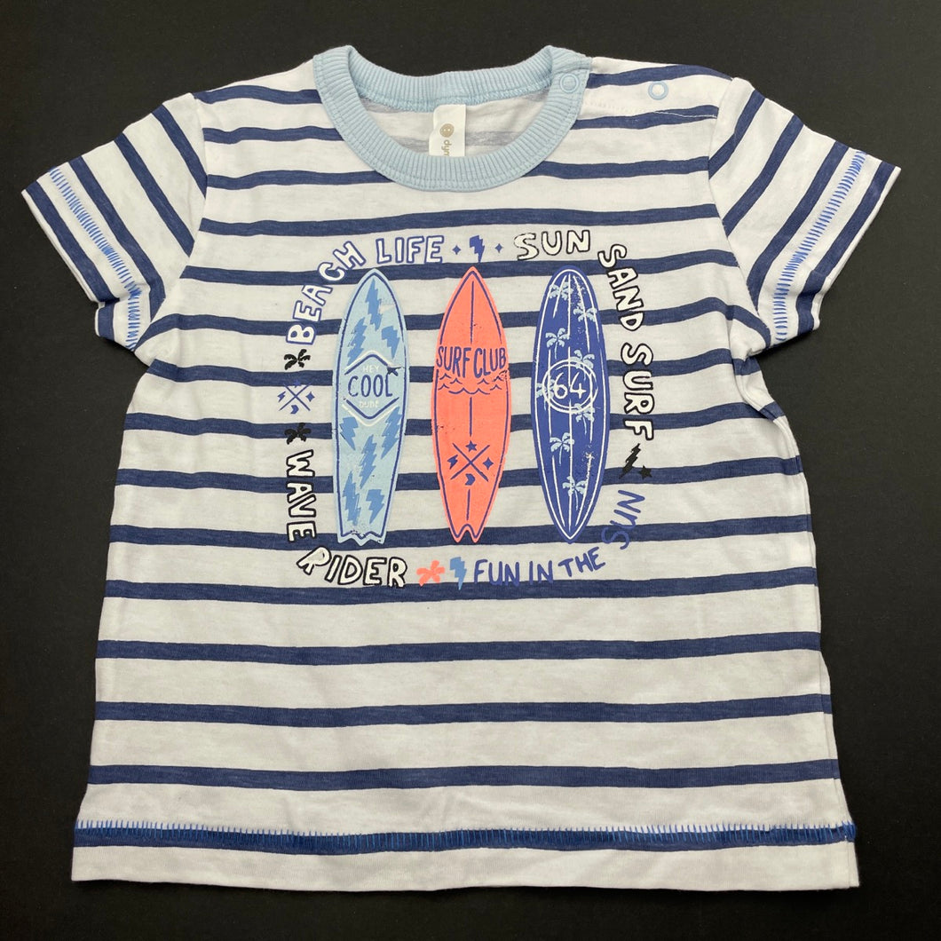 Boys Dymples, striped cotton t-shirt / top, surf, EUC, size 00,  