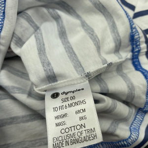 Boys Dymples, striped cotton t-shirt / top, surf, EUC, size 00,  