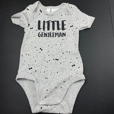 Boys Dymples, grey cotton bodysuit / romper, EUC, size 0,  