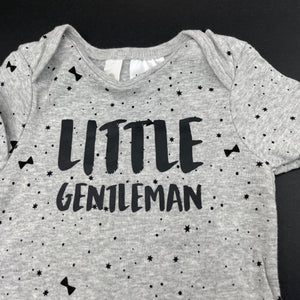 Boys Dymples, grey cotton bodysuit / romper, EUC, size 0,  