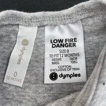 Load image into Gallery viewer, Boys Dymples, grey cotton bodysuit / romper, EUC, size 0,  