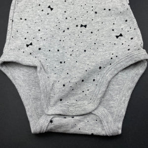 Boys Dymples, grey cotton bodysuit / romper, EUC, size 0,  