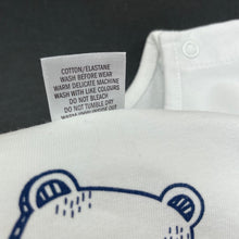 Load image into Gallery viewer, Boys Target, white stretchy t-shirt / top, bear, FUC, size 00,  