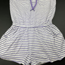 Load image into Gallery viewer, Girls Wave Zone, purple &amp; white stripe summer playsuit, GUC, size 10,  