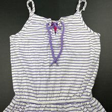 Load image into Gallery viewer, Girls Wave Zone, purple &amp; white stripe summer playsuit, GUC, size 10,  