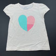 Load image into Gallery viewer, Girls H&amp;T, lightweight cotton t-shirt / top, heart, FUC, size 3,  