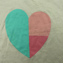 Load image into Gallery viewer, Girls H&amp;T, lightweight cotton t-shirt / top, heart, FUC, size 3,  