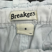Load image into Gallery viewer, Girls Breakers, light blue stretch cotton shorts, elasticated, FUC, size 6,  