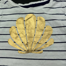 Load image into Gallery viewer, Girls Dymples, navy stripe cotton peplum top, FUC, size 0,  