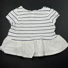 Load image into Gallery viewer, Girls Dymples, navy stripe cotton peplum top, FUC, size 0,  
