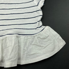Load image into Gallery viewer, Girls Dymples, navy stripe cotton peplum top, FUC, size 0,  