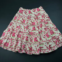 Load image into Gallery viewer, Girls Pumpkin Patch, floral corduroy cotton skirt, adjustable, L: 48cm, GUC, size 6,  