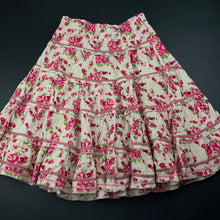 Load image into Gallery viewer, Girls Pumpkin Patch, floral corduroy cotton skirt, adjustable, L: 48cm, GUC, size 6,  