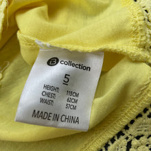 Load image into Gallery viewer, Girls B Collection, yellow lightweight summer top, EUC, size 5,  