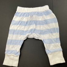 Load image into Gallery viewer, Boys Pumpkin Patch, blue stripe cotton pants / bottoms, elasticated, GUC, size 0000,  