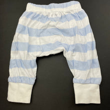 Load image into Gallery viewer, Boys Pumpkin Patch, blue stripe cotton pants / bottoms, elasticated, GUC, size 0000,  
