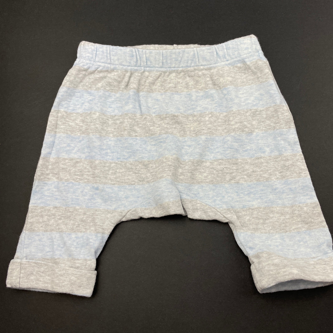 Boys Fox & Finch, blue & grey cotton bottoms, elasticated, GUC, size 6 months,  