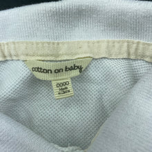 Load image into Gallery viewer, Boys Cotton On, white cotton polo shirt top, FUC, size 0000,  