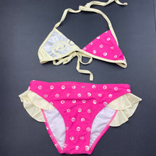 Load image into Gallery viewer, Girls Mango, pink, yellow &amp; silver swim top &amp; bottoms, GUC, size 6,  