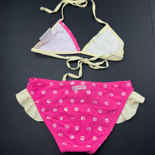 Load image into Gallery viewer, Girls Mango, pink, yellow &amp; silver swim top &amp; bottoms, GUC, size 6,  