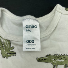Load image into Gallery viewer, Boys Anko, soft cotton romper, crocodiles, EUC, size 000,  