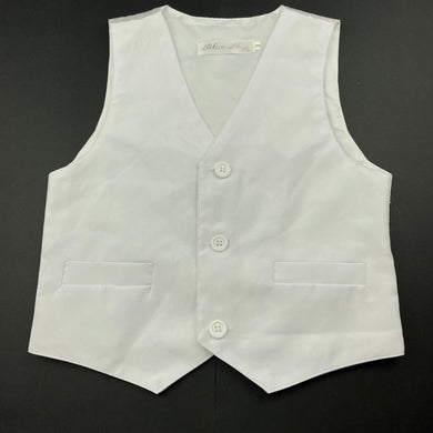 Boys Blue Sky, white waistcoat / formal vest, FUC, size 3,  