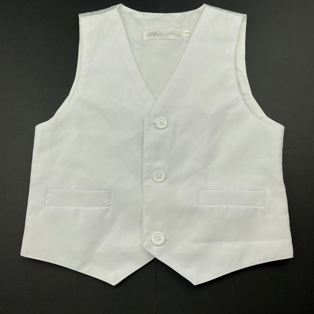 Boys Blue Sky, white waistcoat / formal vest, FUC, size 3,  