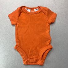 Load image into Gallery viewer, unisex Carter's, orange cotton bodysuit / romper, GUC, size 0000,  