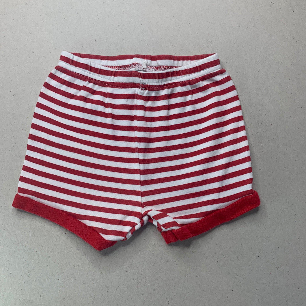 unisex Target, striped cotton pyjama shorts, elasticated, FUC, size 0,  