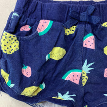 Load image into Gallery viewer, Girls H&amp;T, navy cotton shorts, elasticated, FUC, size 1,  