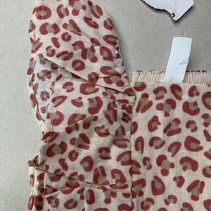 Girls Dymples, leopard print linen/cotton top, NEW, size 0,  
