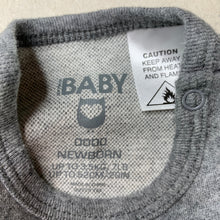 Load image into Gallery viewer, unisex Cotton On, grey cotton romper, rabbit, EUC, size 0000,  