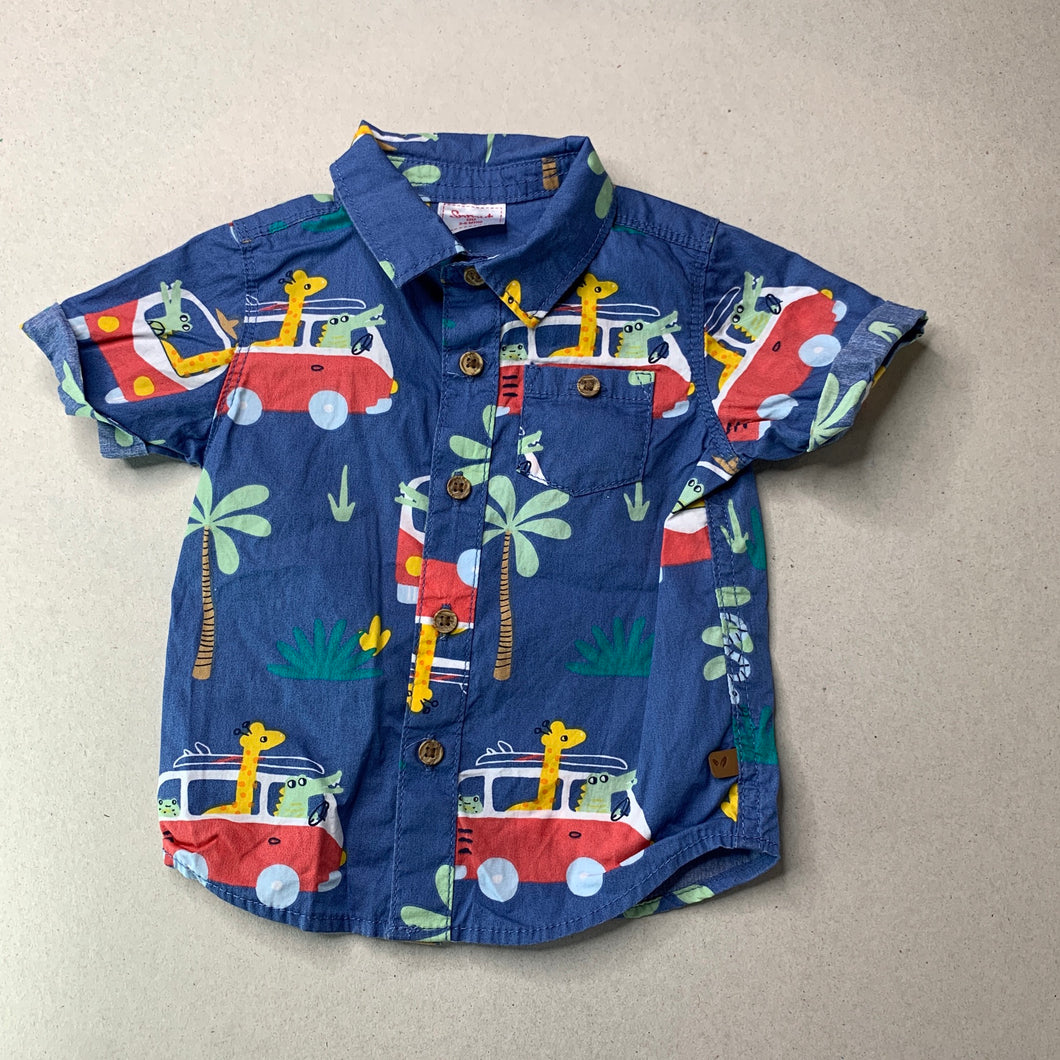 Boys Sprout, lightweight cotton short sleeve shirt, EUC, size 00,  