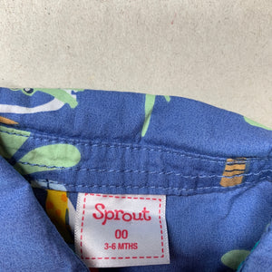 Boys Sprout, lightweight cotton short sleeve shirt, EUC, size 00,  