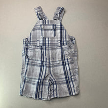 Load image into Gallery viewer, Boys Pumpkin Patch, checked cotton overalls / shortalls, FUC, size 0,  