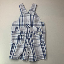Load image into Gallery viewer, Boys Pumpkin Patch, checked cotton overalls / shortalls, FUC, size 0,  