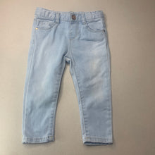 Load image into Gallery viewer, Girls Zara, blue denim jeans, adjustable, Inside leg: 27cm, FUC, size 1,  