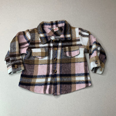 unisex SHEIN, checked thick long sleeve shirt, GUC, size 00,  