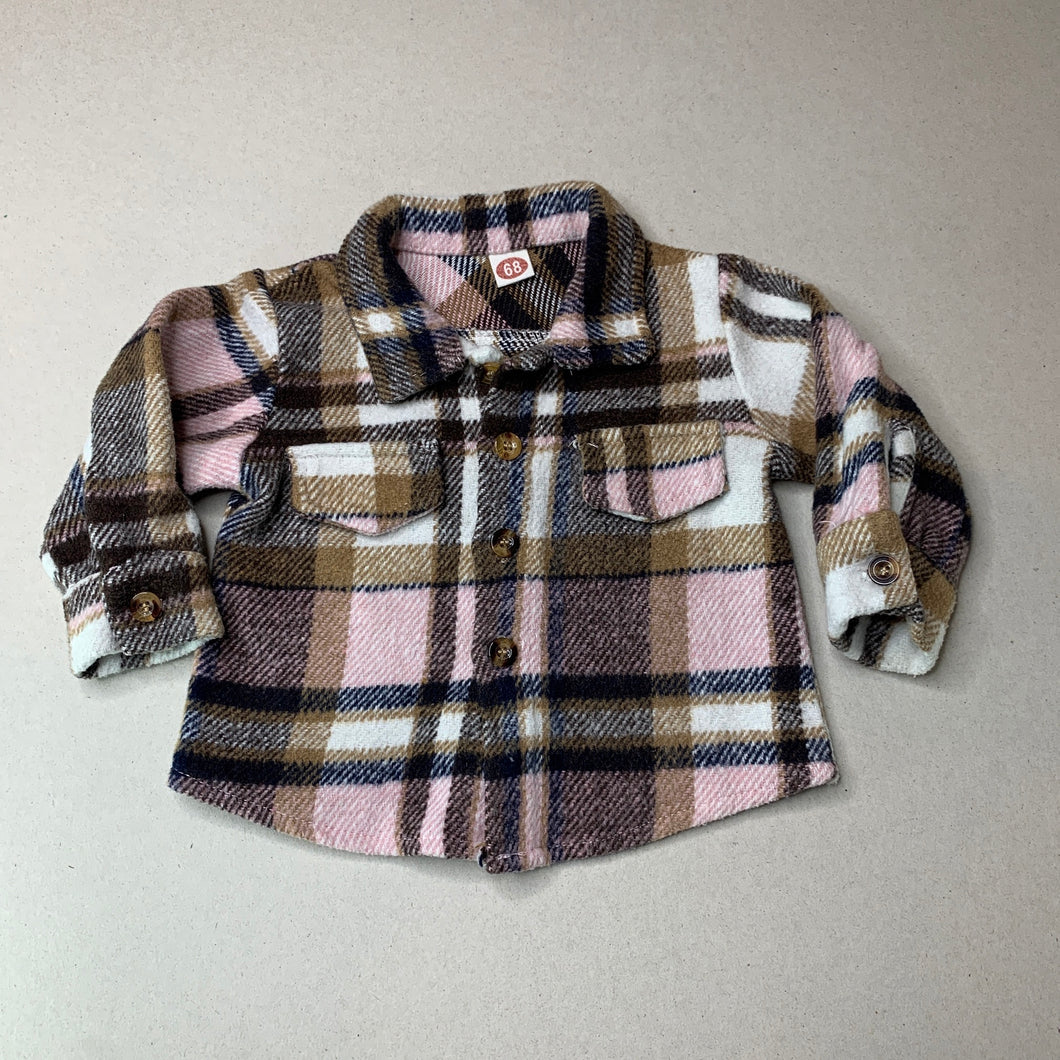 unisex SHEIN, checked thick long sleeve shirt, GUC, size 00,  